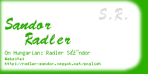 sandor radler business card